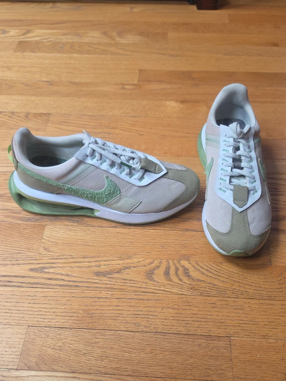 Nike Sage Green and Light Beige Low-Top Sneakers